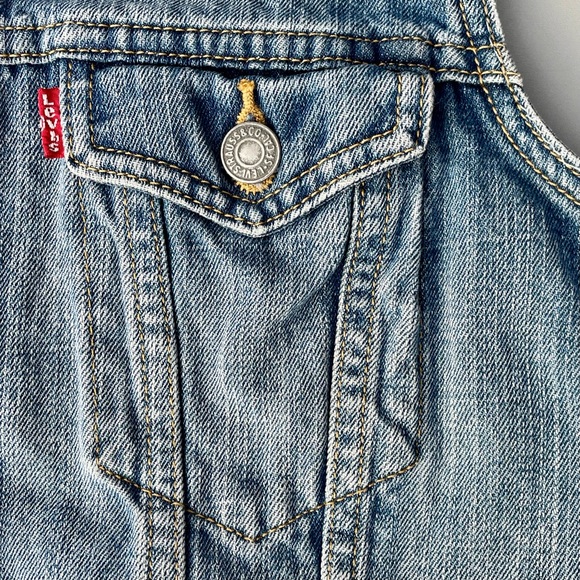 Levi Strauss Levi’s Blue Jean Denim Vest Medium Classic Rock Cotton - Picture 7 of 13